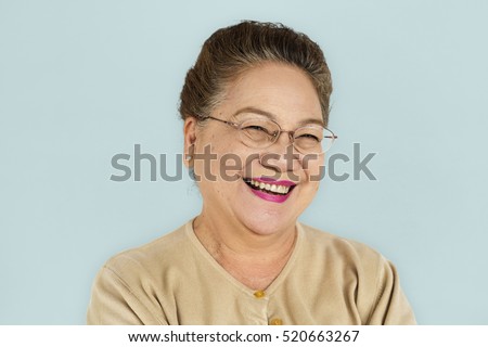 Senior Adult Women Smiling Happy Concept