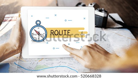Destination Navigation Compass Graphic Concept
