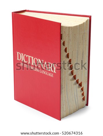 Red English Dictionary Isolated on White Background. Royalty-Free Stock Photo #520674316