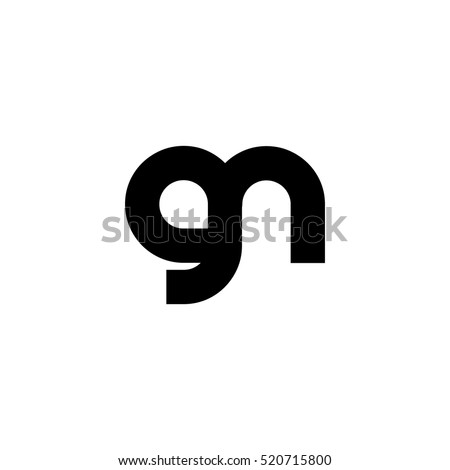 Initial Letter GN Linked Design Logo Black