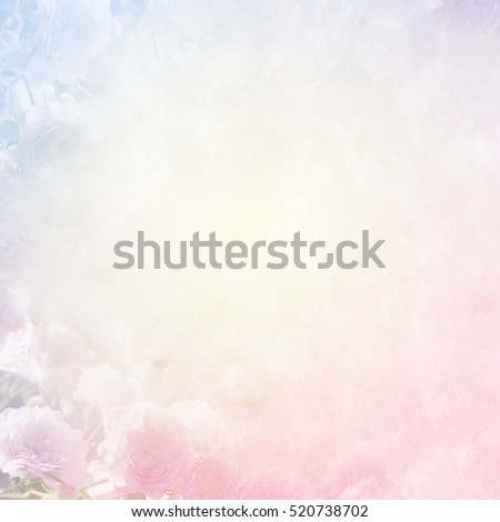 Unfocused blur summer blossoming roses, abstract light flower background, pastel and soft card