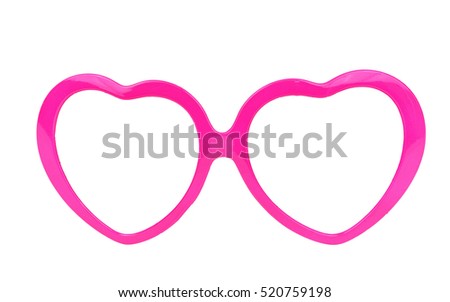 pink Eye Glasses Isolated on White background

