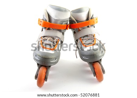 Pair of roller skates isolated on white background