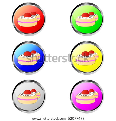 Colorful cake vector buttons
