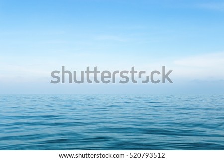 Sea on blue sky background