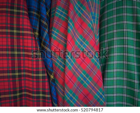 Scottish style fabrics Royalty-Free Stock Photo #520794817