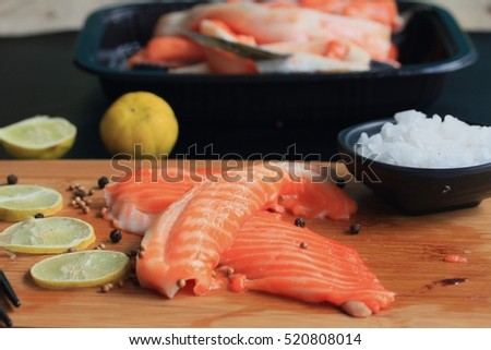 fresh raw fish salmon