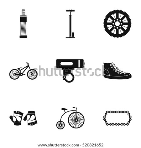 Race cycling icons set. Simple illustration of 9 race cycling vector icons for web