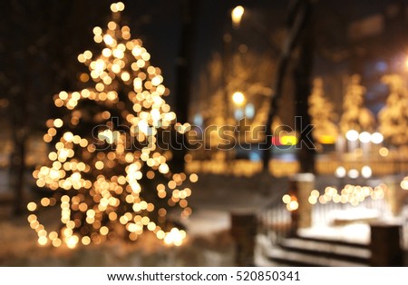 Christmas tree with lights glowing