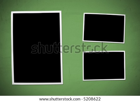 Developing picture. Isolated on green background.