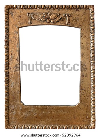 Antique Bronze Mirror Frame - isolated for free montage