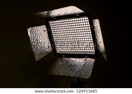 Led spotlight with shutters for shooting