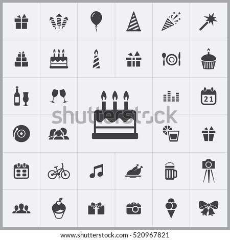 birthday cake icon. birthday icons universal set for web and mobile