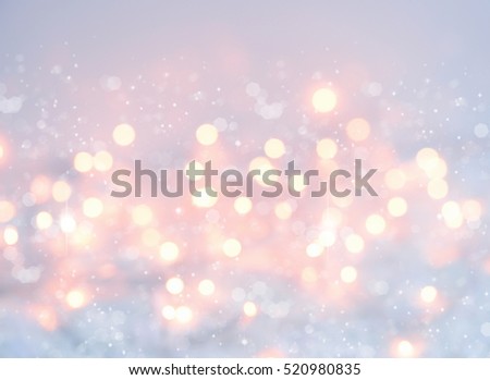 Lights on blue background. Christmas festive background