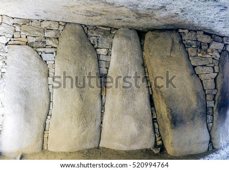 Megalithic site, standing stone, dolmens, Royalty-Free Stock Photo #520994764