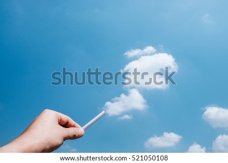 Hand Hold Cigarette with Smoke as the Cloud Idea Inspiration for World Campaign