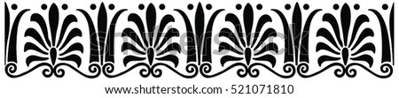 Vector illustration of black silhouette ornament. Decorative Greek band. vector pattern