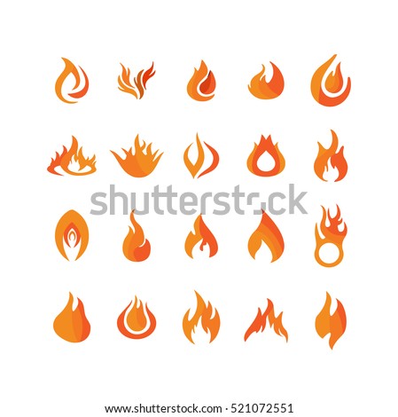 Flame icons in white background