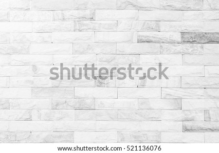 White brick wall background in rural room famed modern or kitchen wallpaper concept stonework texture and homework.