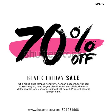 70% OFF Black Friday Sale (Promotional Poster Design Vector Illustration) With Text Box Template