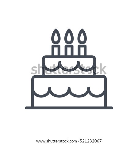Party Icon Outlined Line Cake