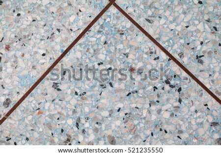 Stone wall texture,Terrazzo Marble surface floor pattern and blue color  for background