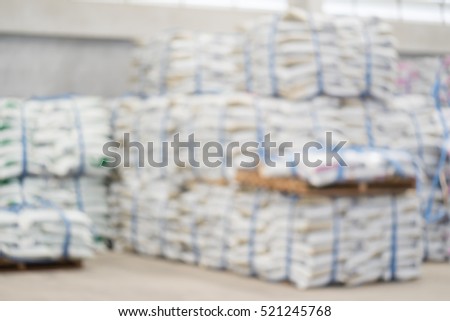 Blurred photo of fertilizer industry and factory.fertilizer in the warehouse.