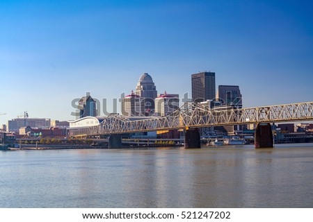 View of  Skyline downtown Louisville in Kentucky USA Royalty-Free Stock Photo #521247202
