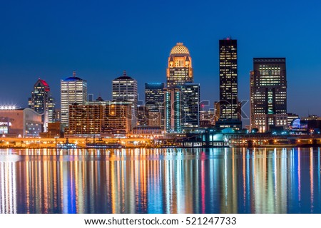 View of  Skyline downtown Louisville in Kentucky USA Royalty-Free Stock Photo #521247733