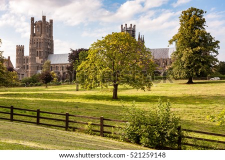 Ely Cathedral, England. The medieval cathedral in the East Anglian city of Ely, also known as the Ship of the Fens. Royalty-Free Stock Photo #521259148