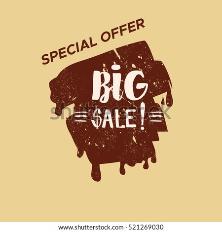 Grunge color design big sale stickers. Catching signage. Vector illustrations for online shopping, product promotions, website and mobile website badges, ads, print material