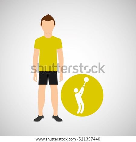 athlete man hammer throw sport graphic vector illustration eps 10