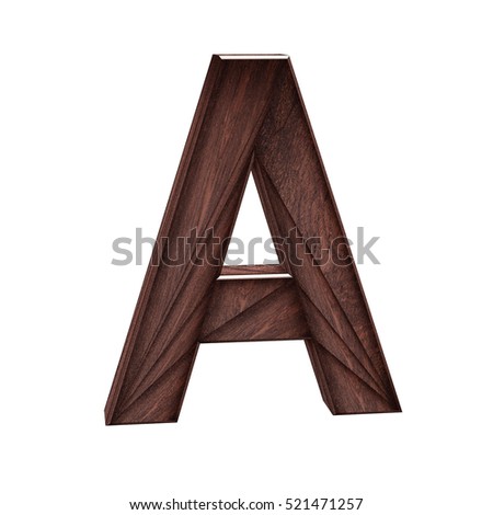 3D decorative wooden Alphabet, capital letter A