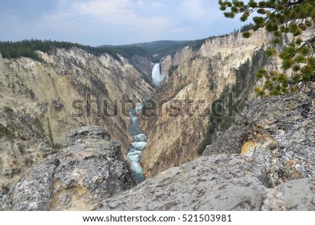 Lower falls in Yellowstone National park in Wyoming 