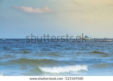 Blue sea with waves and clear blue sky(ocean,wave,sea)
