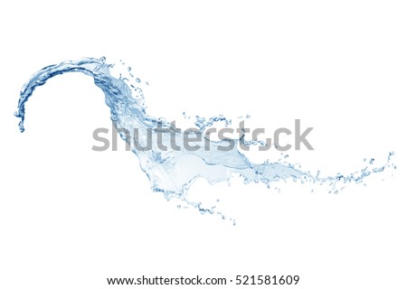 Water,water splash isolated on white background Royalty-Free Stock Photo #521581609