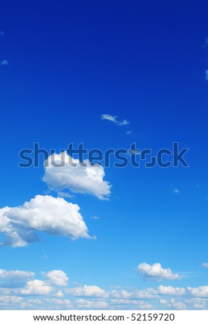 blue sky and beautiful fluffy white clouds