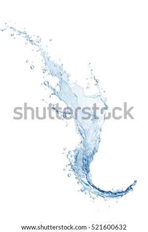 Water,water splash isolated on white background Royalty-Free Stock Photo #521600632