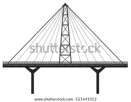 Bridge construction made of metal illustration