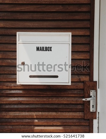 Mailbox on wood