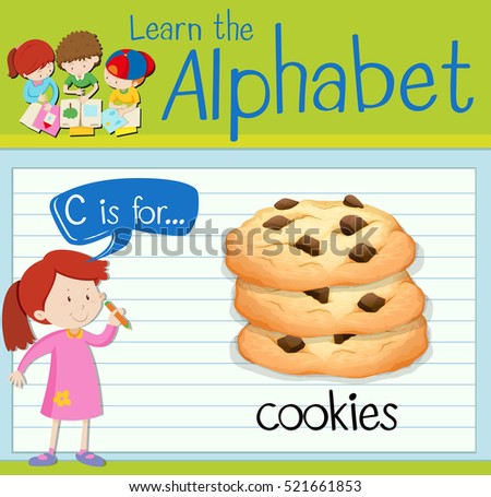 Flashcard letter C is for cookies illustration