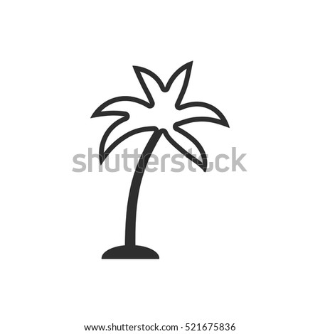 Palm tree vector icon. Black illustration isolated on white background for graphic and web design.