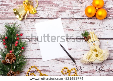 Christmas card, background for inscriptions