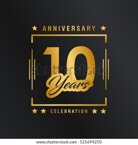 Tenth anniversary celebration logotype. 10th anniversary logo collection. Anniversary label. Anniversary logo template. Anniversary sign. Vector Illustration