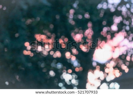 Beautiful bokeh blur of silhouette tree and twilight sky closeup outdoor nature blurry background