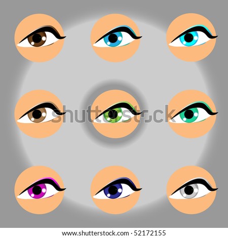Colorful eyes - vector