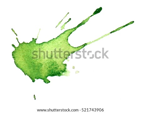 green watercolor splash Royalty-Free Stock Photo #521743906