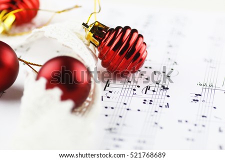 notes and Christmas balls