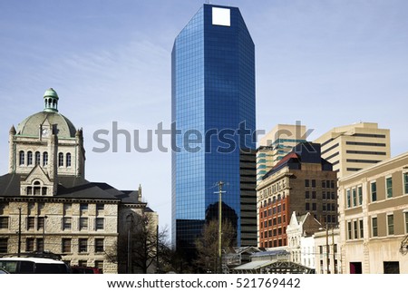 Buildings in Lexington, Kentucky - old and new.  Royalty-Free Stock Photo #521769442