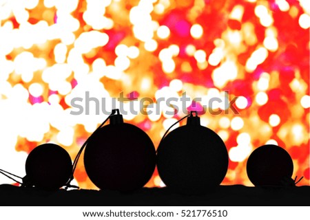 Ball with the silhouette on a colorful background.